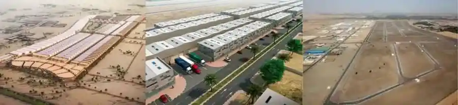 Aerial view of the industrial oasis in Sharjah